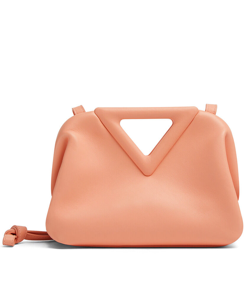 Bottega Veneta Point Leather Top Handle Bag Pink